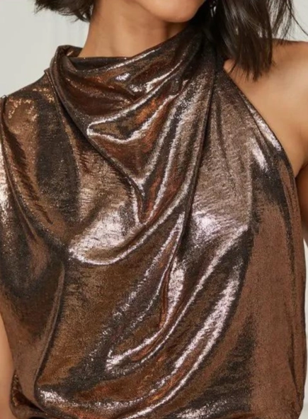 blusa gola lenço metalizada animale