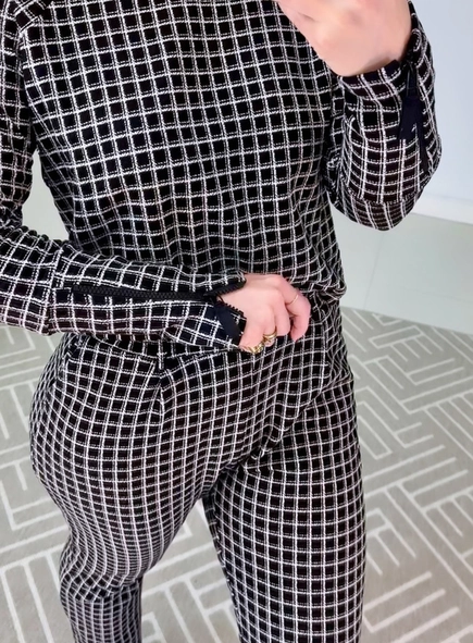 blusa ml xadrez borda barroca