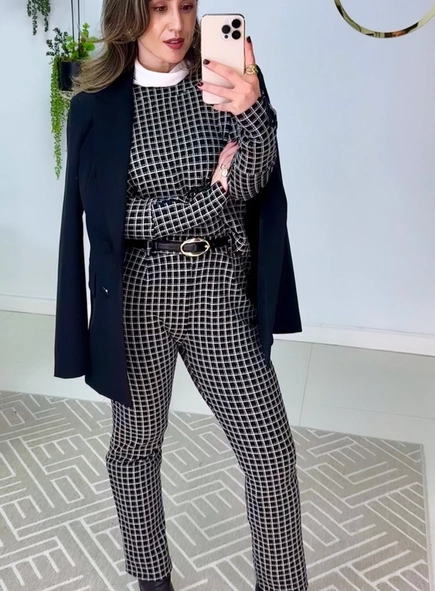 blusa ml xadrez borda barroca