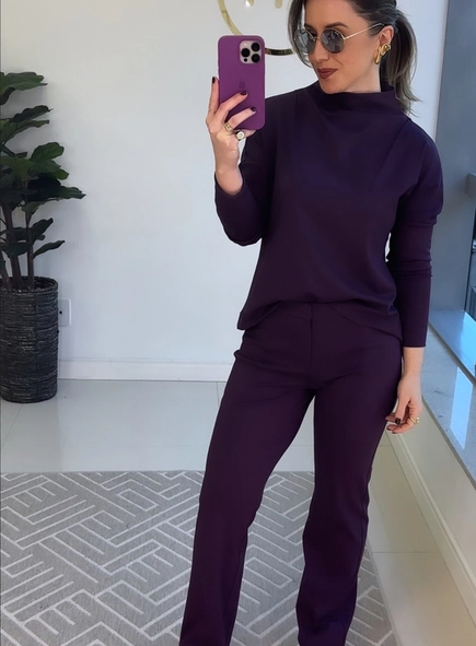 calça reta luxury borda barroca