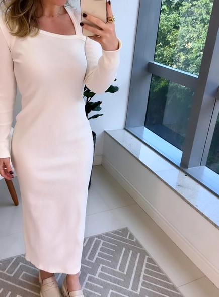 vestido forum canelado belweder premium