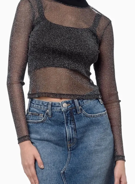 blusa calvin klein ml tule brilho