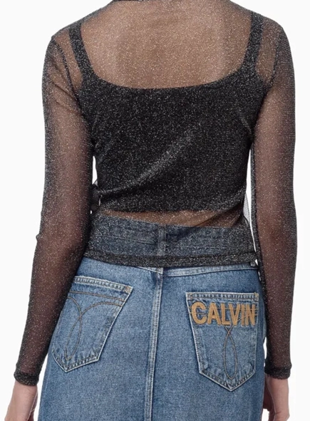 blusa calvin klein ml tule brilho