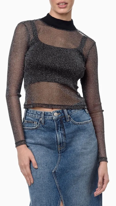 blusa calvin klein ml tule brilho