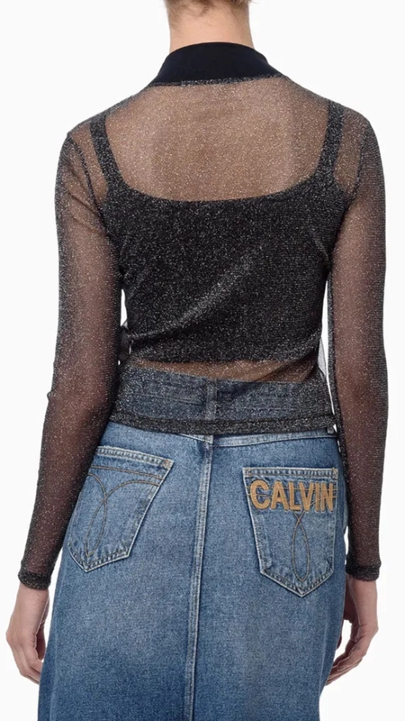 blusa calvin klein ml tule brilho