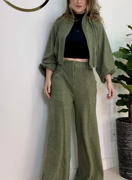 jaqueta malha lurex animale jeans