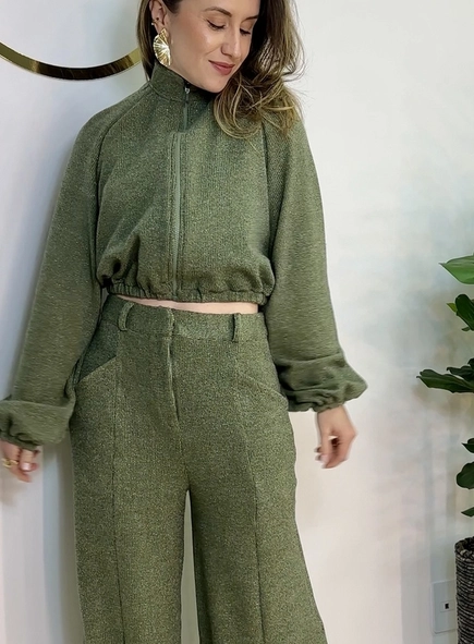 jaqueta malha lurex animale jeans