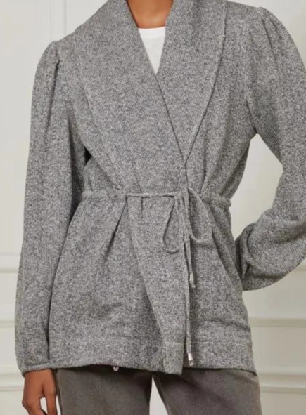 casaco kimono lurex manga bufante animale jeans