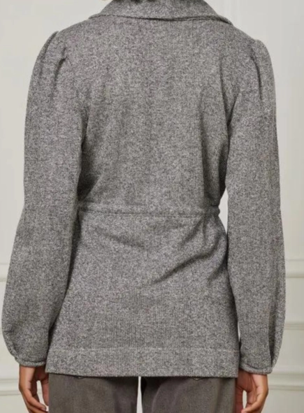 casaco kimono lurex manga bufante animale jeans