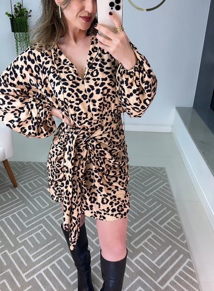 vestido curto onça regular animale jeans