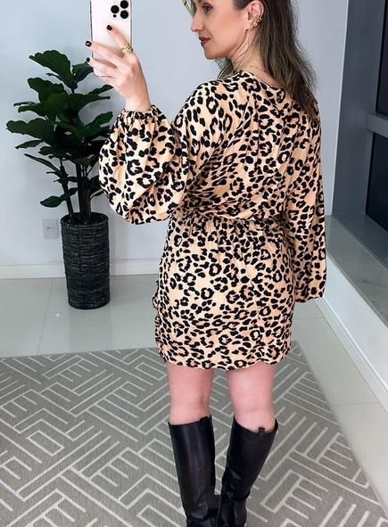 vestido curto onça regular animale jeans