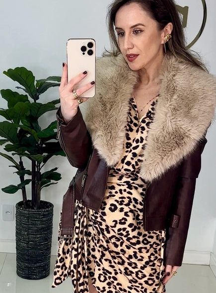 vestido curto onça regular animale jeans