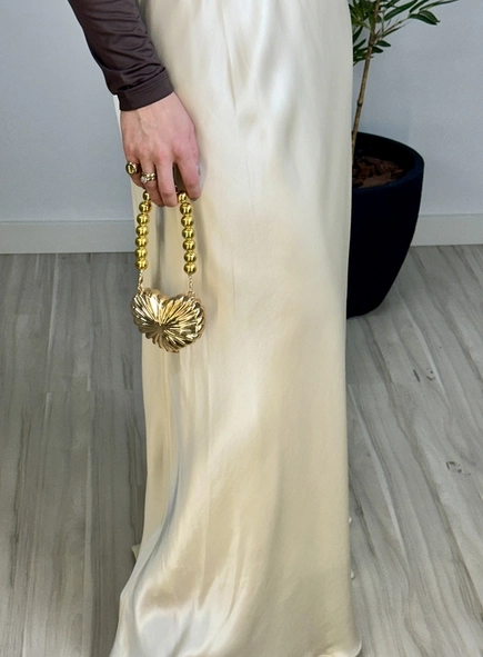 bolsa coração metal