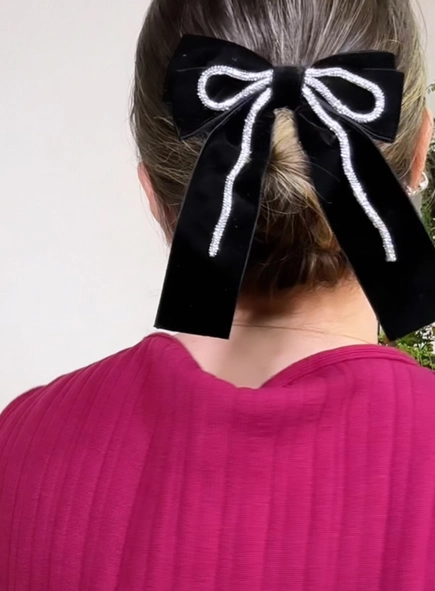 presilha laço veludo shine