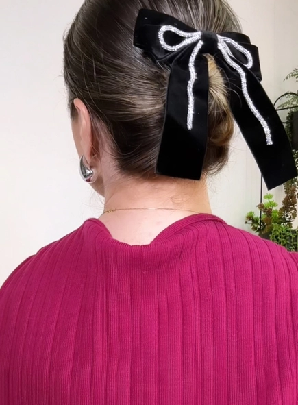 presilha laço veludo shine