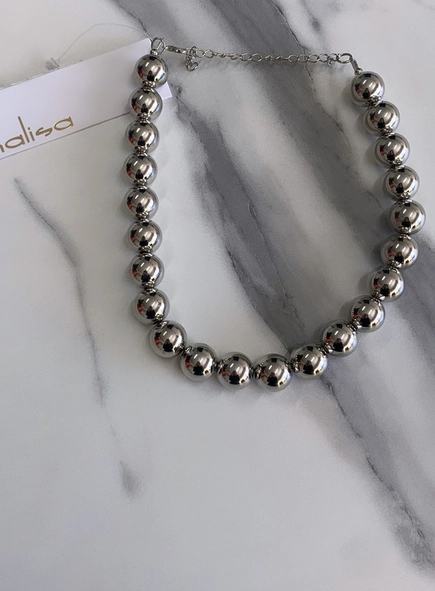 colar pérola metalizada