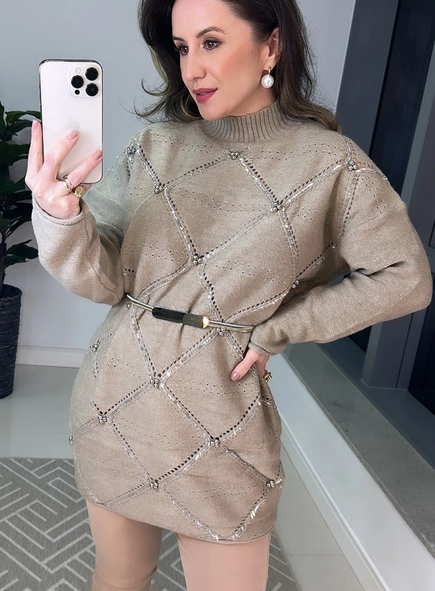 maxi tricot bordado paetê