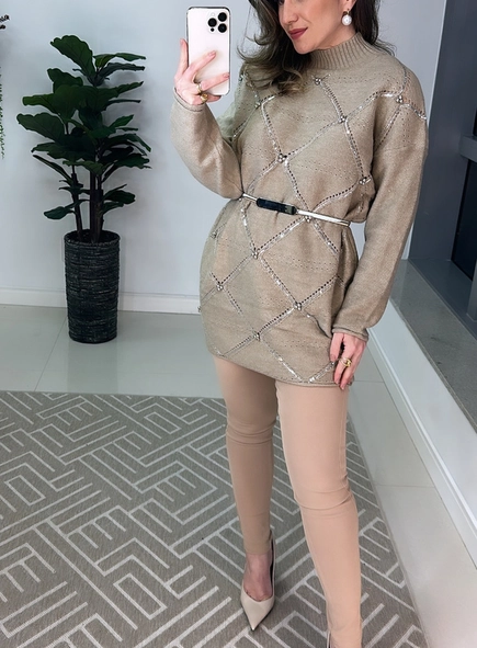 maxi tricot bordado paetê