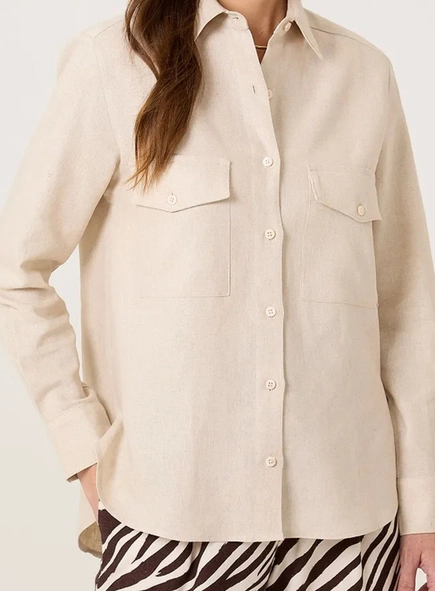 camisa dudalina linho bolsos