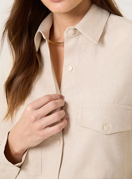 camisa dudalina linho bolsos