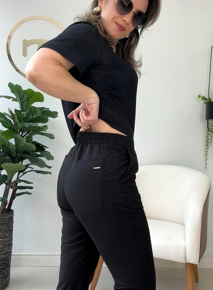 calça reta viscolinho bless borda barroca