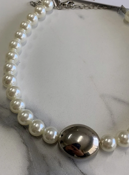 colar chocker pérolas elegante