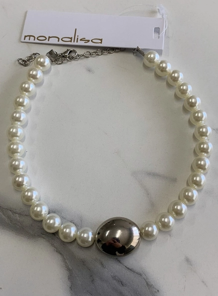 colar chocker pérolas elegante