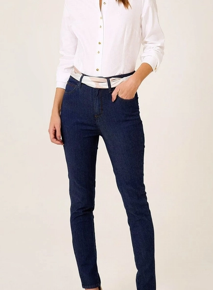 calça jeans dudalina cigarrete pesponto