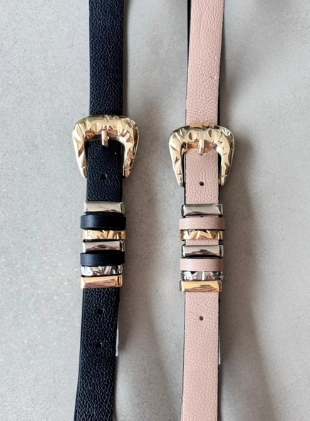 cinto couro passantes mix banhos 3cm