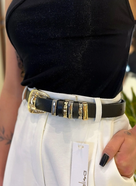 cinto couro passantes mix banhos 3cm