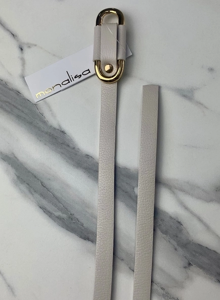 cinto couro passante oval gold