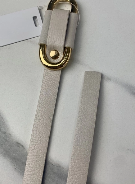 cinto couro passante oval gold