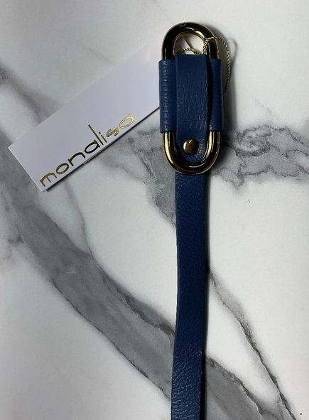 cinto couro passante oval gold