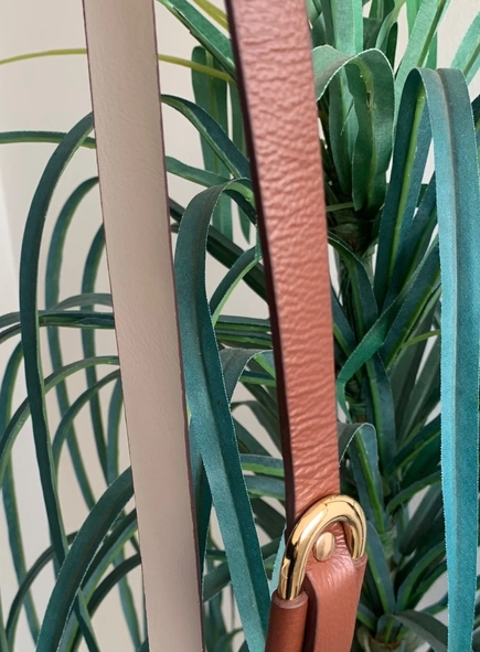 cinto couro passante oval gold