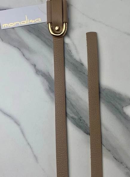 cinto couro passante oval gold