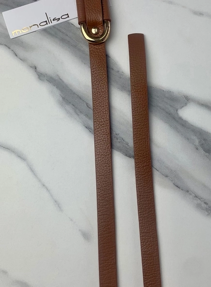 cinto couro passante oval gold