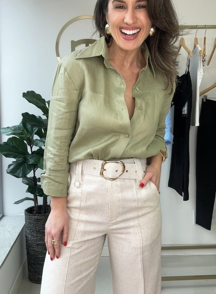 camisa capri linho100%