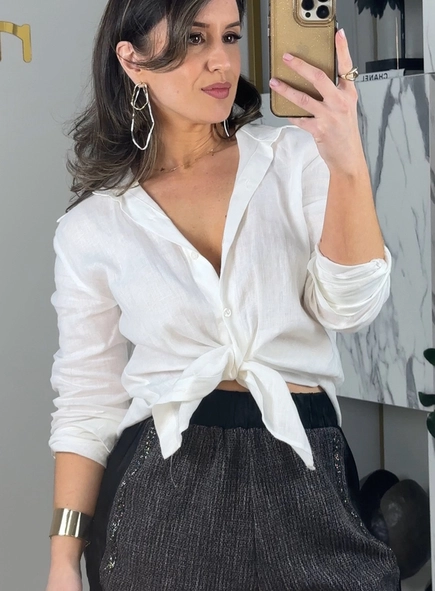 camisa capri linho100%