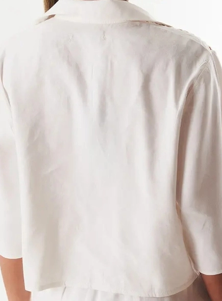 camisa open mc linho bordada