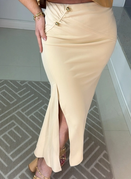 saia midi open malha piercing