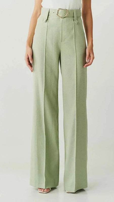 Calça linho alfaiataria wideleg silvia