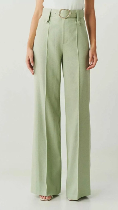 Calça linho alfaiataria wideleg silvia