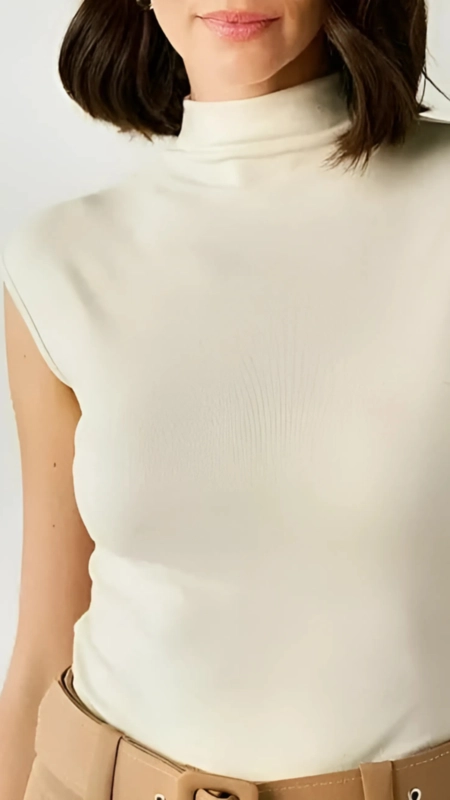 Blusa malha soft gola chic