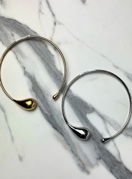 colar chocker aro metal flexível gota