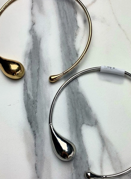 colar chocker aro metal flexível gota