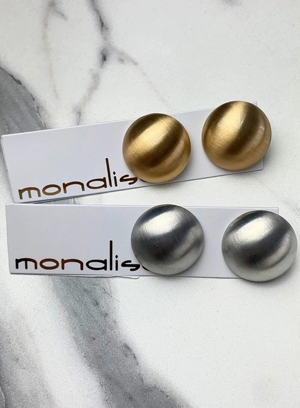 brinco meia esfera fosca