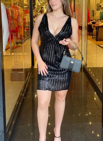 vestido paetê dec v fundo