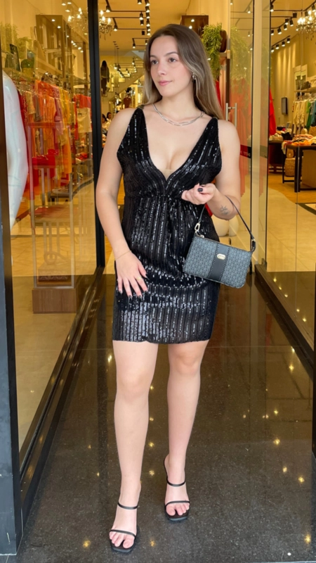 vestido paetê dec v fundo