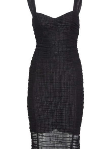 vestido midi forum tule listrado