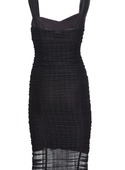 vestido midi forum tule listrado